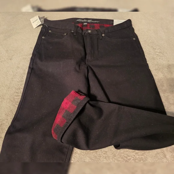 Eddie Bauer Men's Flannel-Lined Flex Jeans - Straight Fit - Picture 2 of 4